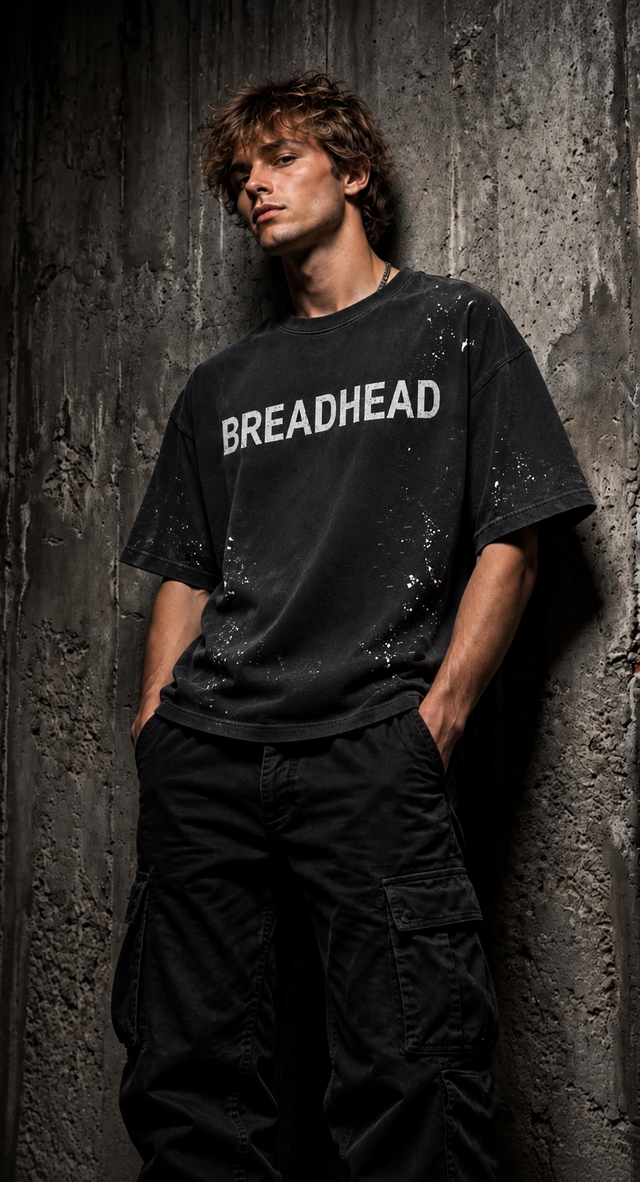 BREADHEAD Frayed Sunfade Paint Splatter T-Shirt