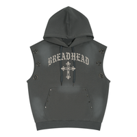 BREADHEAD Vintage Wash Fade Sleeveless Hoodie