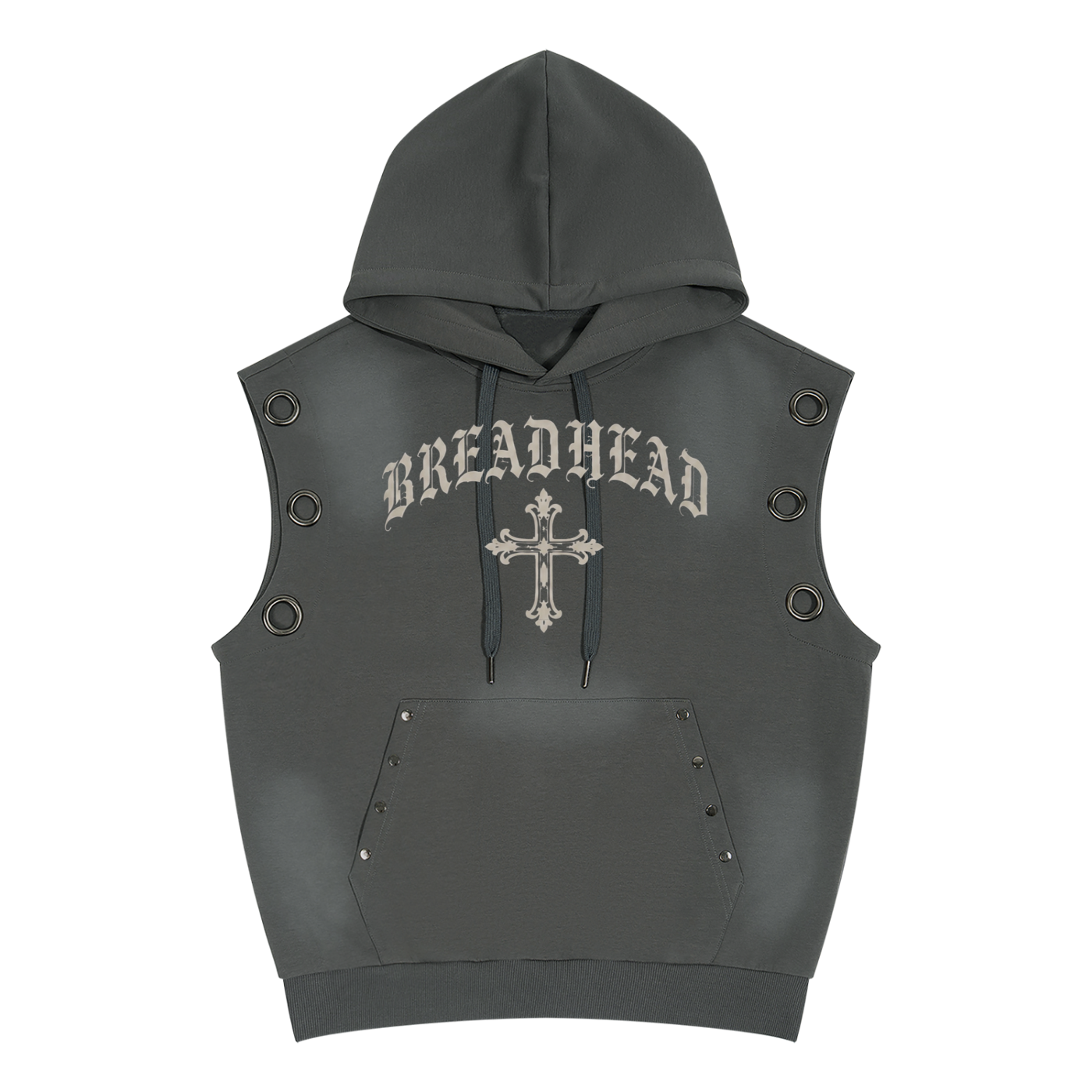BREADHEAD Vintage Wash Fade Sleeveless Hoodie